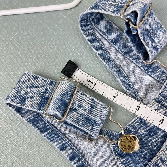 Vintage OshKosh B'gosh Acid Wash Denim Smiley Shortalls 4T USA - Picture 10 of 11